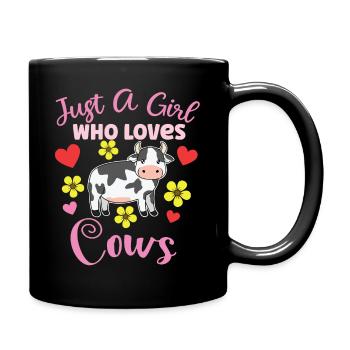 Fille qui aime la vache Sweet Cow Farmer Agriculteur agricole - Mug uni - noir - Droite