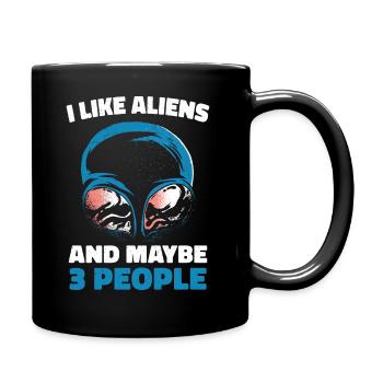 Alien UFO Aliens Außerirdischer - Full Colour Mug - black - Right