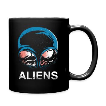 Alien UFO Aliens Außerirdischer - Tasse einfarbig - Schwarz - Rechts