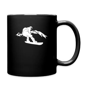 Snowboarders devant la chaîne de montagnes - Sports d’hiver - Montagnes - Mug uni - noir - Droite