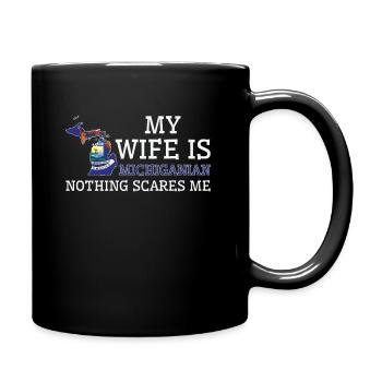 Rien ne me fait peur femme du Michigan - Mug uni - noir - Droite