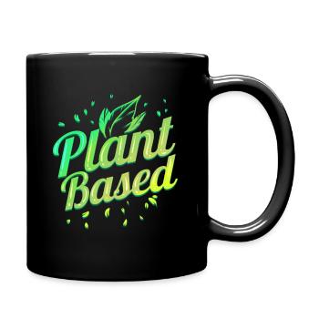 Plant Based Veggie Food Vegetarian - Go Vegan - Full Colour Mug - black - Right