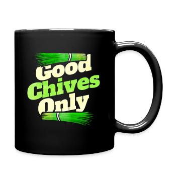 Good Chives Only - Vegetarian or Go Vegan - Full Colour Mug - black - Right