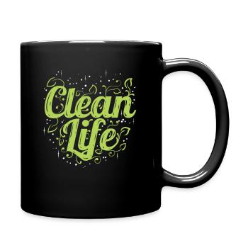 If You Are A Vegetarian You Live A Clean Life - - Full Colour Mug - black - Right