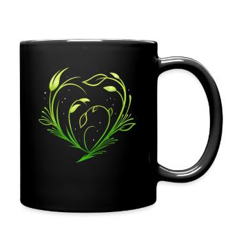 Plantes vertes formant le cœur - Végétarien Go Vegan - Mug uni - noir - Droite