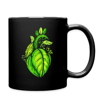 Heart Of Green Leaves - Végétarien - Devenez végétalien - Mug uni - noir - Droite
