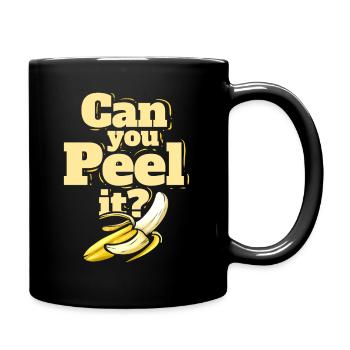 A Banana - Can You Peel It - Vegetarian - Go Vegan - Full Colour Mug - black - Right