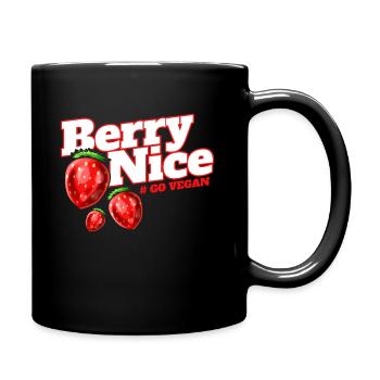 I Am Berry Nice Because I Am A Vegetarian - Go - Full Colour Mug - black - Right