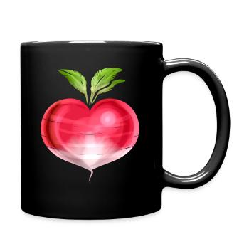 Radish In Heart Shape - Vegetarian - Go Vegan - Tasse einfarbig - Schwarz - Rechts