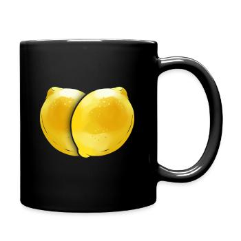 Two Lemons Forming A Heart. Love Veggies - Go - Full Colour Mug - black - Right