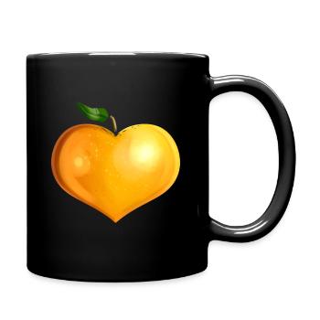 Orange In Heart Shape - Vegetarian - Go Vegan - Tasse einfarbig - Schwarz - Rechts