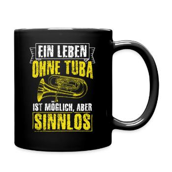 Tuba Konzert Orchester Tubaspieler Spruch Geschenk - Tasse einfarbig - Schwarz - Rechts
