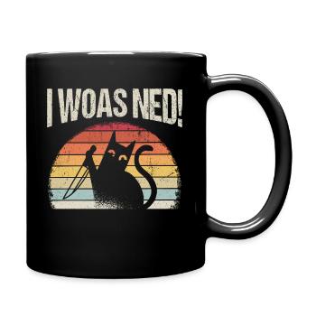 I woas ned Katzen Design Katze Fans Miau Katzen Li - Tasse einfarbig - Schwarz - Rechts