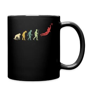 Fußball Torhüter Rettung der Evolution - Tasse einfarbig - Schwarz - Rechts