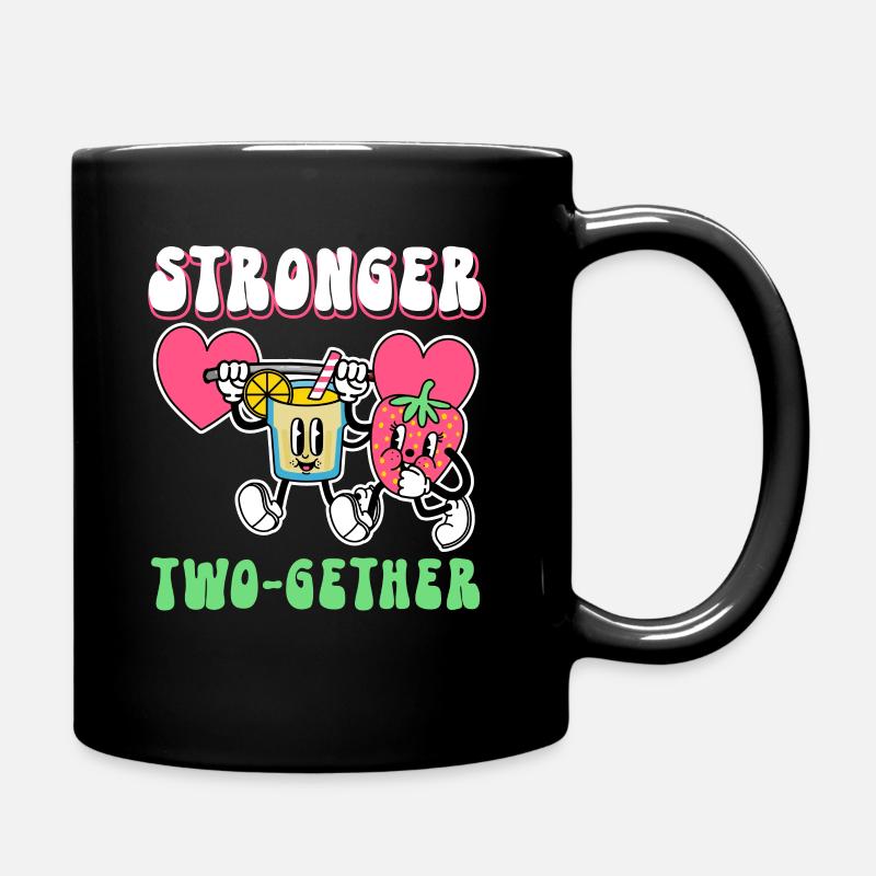 Valentines Couple Stronger Together Lifetime - Tasse einfarbig - Schwarz