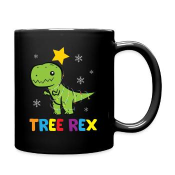 T-Rex - Tree Rex Lichterkette Stern Schneeflocke b - Tasse einfarbig - Schwarz - Rechts