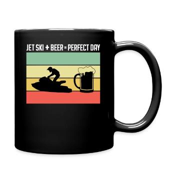 Jet Ski + Bière = Journée parfaite - Mug uni - noir - Droite