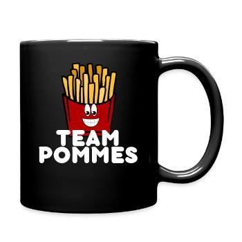 Team Pommes Pommestüte Kartoffel Fritten - Tasse einfarbig - Schwarz - Rechts