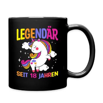 Legendär Seit 18 Jahren - Geburtstagskind Spruch F - Tasse einfarbig - Schwarz - Rechts