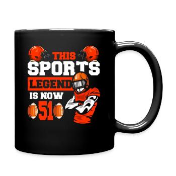 This Sports Legend Is Now 51, Rugby Game - Full Colour Mug - black - Right