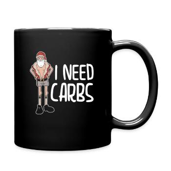 Weihnachten Weihnachtsmann Kohlenhydrate Urlaub - Tasse einfarbig - Schwarz - Rechts