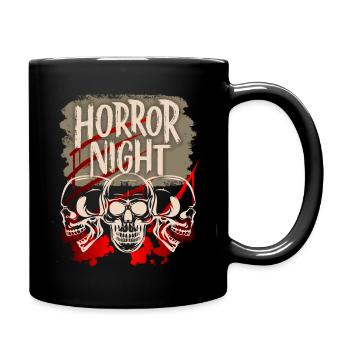 Horror Night, saying with skull and blood - Full Colour Mug - black - Right