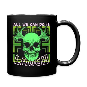 Skull, laughing skull, funny saying - Full Colour Mug - black - Right