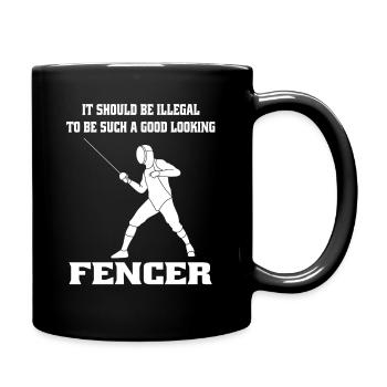 Fechten witziger Spruch Kampfsport lustige Fechter - Tasse einfarbig - Schwarz - Rechts