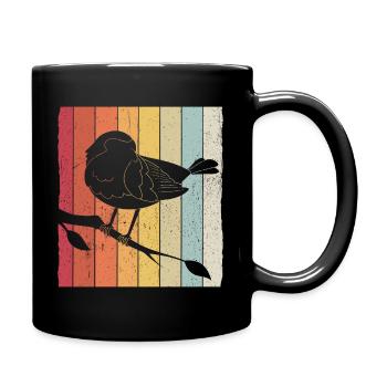 Rotkehlchen Vogelfreund Vogelfan Design Natur Lieb - Tasse einfarbig - Schwarz - Rechts