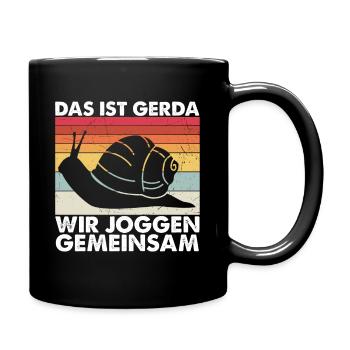 Das Ist Gerda Wir Joggen Gemeinsam Langsamer Lauf - Tasse einfarbig - Schwarz - Rechts