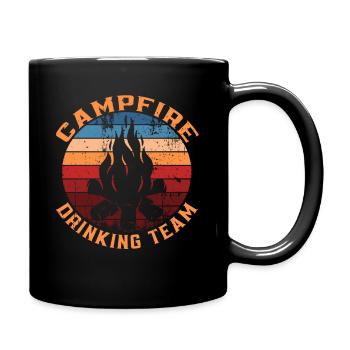 Campfire Drinking Team Bushcraft Hiking Outfit - Full Colour Mug - black - Right