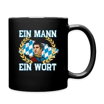 Markus Söder T-Shirt Ein Mann Ein Wort Bayern - Tasse einfarbig - Schwarz - Rechts