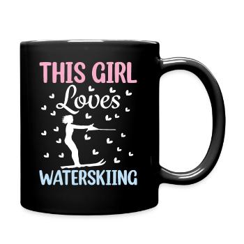 This girl loves water skiing water ski lovers - Full Colour Mug - black - Right