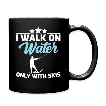 I go on the water only with water skiing - Full Colour Mug - black - Right
