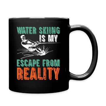 Waterskiing is my escape from reality - Full Colour Mug - black - Right
