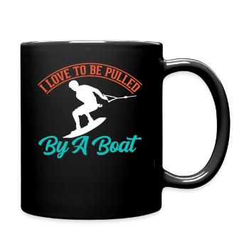 Ich Liebe Es Von Einem Boot Gezogen Zu Werden - Tasse einfarbig - Schwarz - Rechts