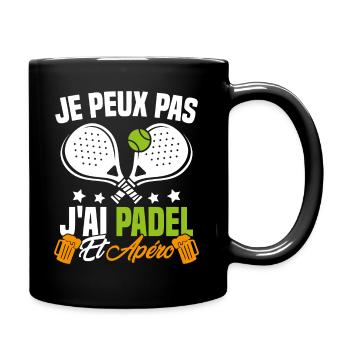 Je peux pas j'ai padel et apéro Padeliste Cadeau - Mug uni - noir - Droite