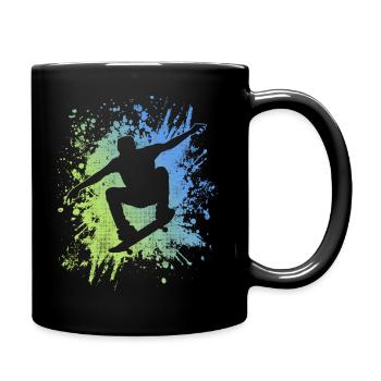 Skater Skateboarder Graphic Skating Skateboard - Full Colour Mug - black - Right
