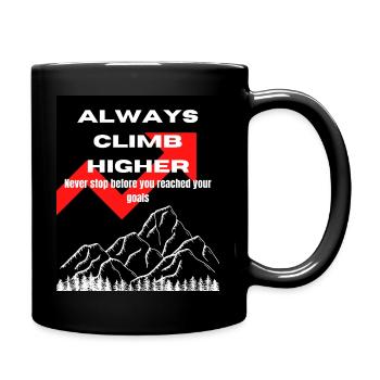 "Reach your goals" Motivations Spruch - Tasse einfarbig - Schwarz - Rechts