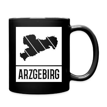 Arzgebirg Hammer Bergbau - Tasse einfarbig - Schwarz - Rechts
