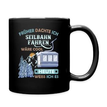 Seilbahn Bergbahn Gondel Bergstation - Tasse einfarbig - Schwarz - Rechts