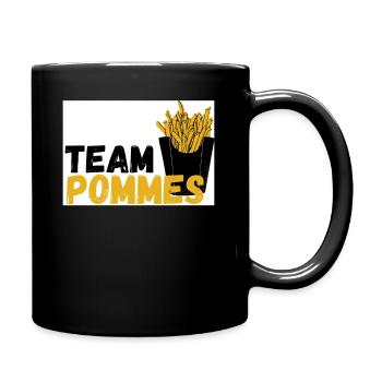 Team Pommes Team Fritten Kartoffel Pommesliebe - Tasse einfarbig - Schwarz - Rechts