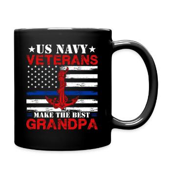 Navy-Veteranen machen den besten Opa – Anker - Tasse einfarbig - Schwarz - Rechts