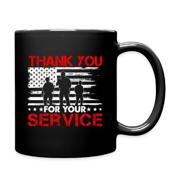 Veterans Day Honor thank you for your service - Full Colour Mug - black - Right