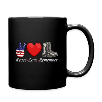 Bottes d’anciens combattants Drapeau américain Paix - Mug uni - noir - Droite