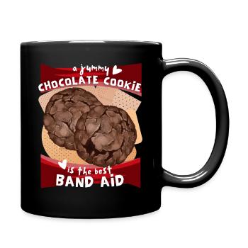 Chocolat, biscuits aux pépites de chocolat drôle de dicton - Mug uni - noir - Droite
