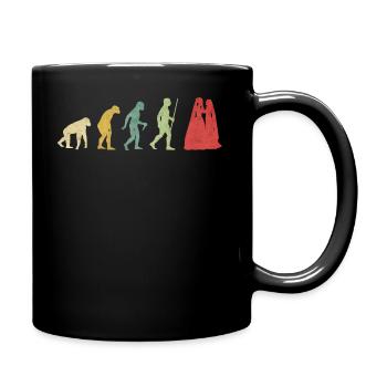 Lesbian Couple Romantic Wedding Wife Evolution - Full Colour Mug - black - Right