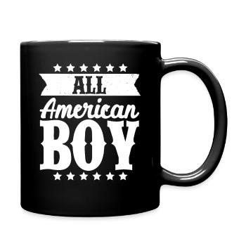 All American Boy Memorial Day Fourth July USA Fla - Full Colour Mug - black - Right