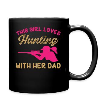 Cette fille adore chasser avec son père - Mug uni - noir - Droite
