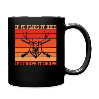 When Ees flies it dies When it jumps it falls - Full Colour Mug - black - Right